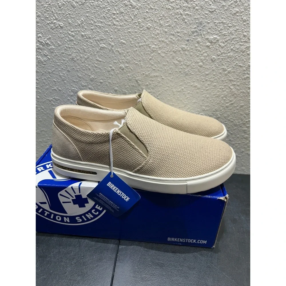 Birkenstock Oswego Textile Mixed Leather Sandcastle EU 43 US M10 Mens